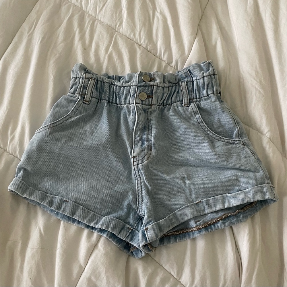 pacsun scrunched waistband mom jean shorts